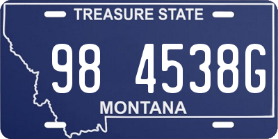 MT license plate 984538G