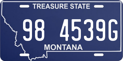 MT license plate 984539G