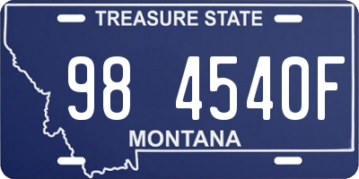 MT license plate 984540F