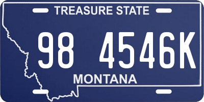 MT license plate 984546K