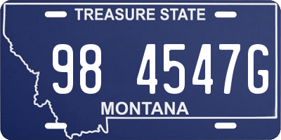 MT license plate 984547G