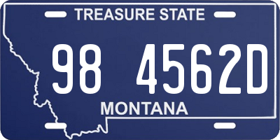 MT license plate 984562D