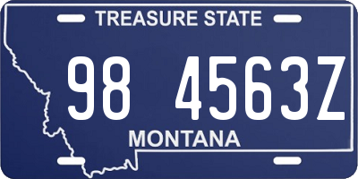 MT license plate 984563Z