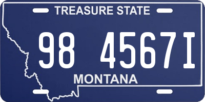 MT license plate 984567I