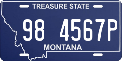 MT license plate 984567P