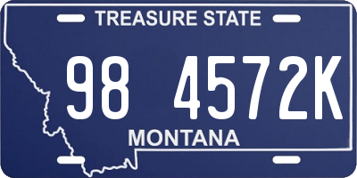 MT license plate 984572K