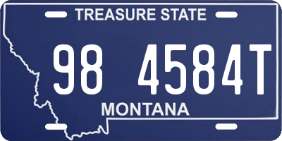 MT license plate 984584T