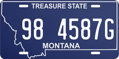 MT license plate 984587G