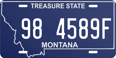 MT license plate 984589F