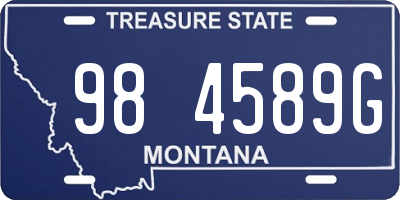 MT license plate 984589G