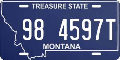 MT license plate 984597T