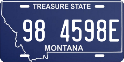 MT license plate 984598E