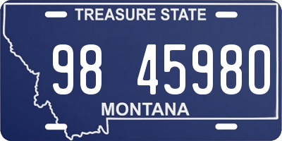 MT license plate 984598O