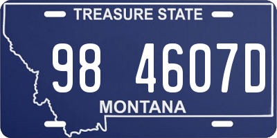 MT license plate 984607D