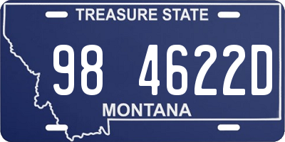 MT license plate 984622D