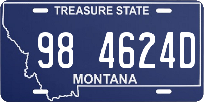 MT license plate 984624D