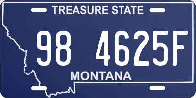 MT license plate 984625F