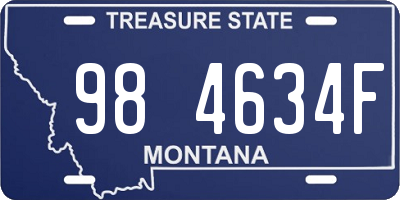 MT license plate 984634F