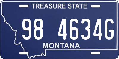 MT license plate 984634G
