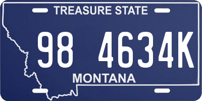 MT license plate 984634K