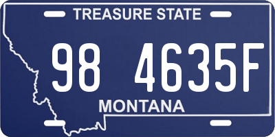 MT license plate 984635F