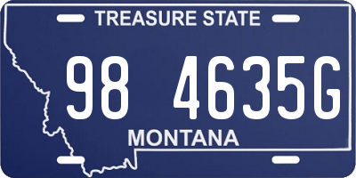 MT license plate 984635G