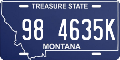 MT license plate 984635K