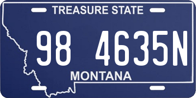 MT license plate 984635N