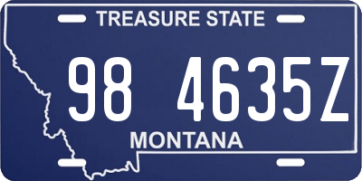 MT license plate 984635Z