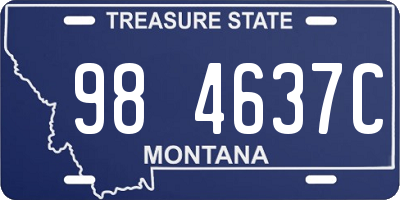 MT license plate 984637C
