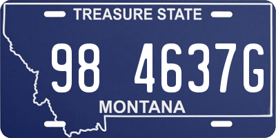 MT license plate 984637G