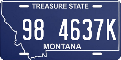 MT license plate 984637K