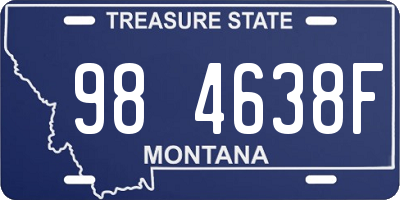 MT license plate 984638F