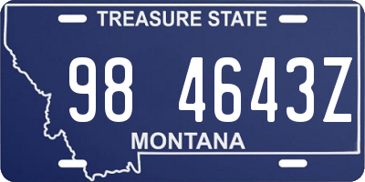 MT license plate 984643Z
