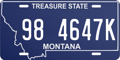 MT license plate 984647K