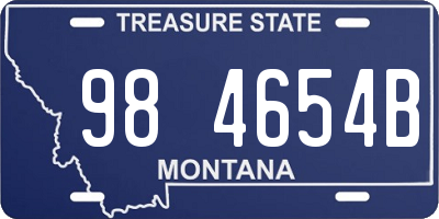 MT license plate 984654B