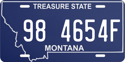 MT license plate 984654F
