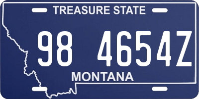 MT license plate 984654Z