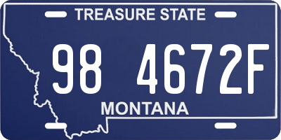 MT license plate 984672F