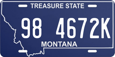 MT license plate 984672K