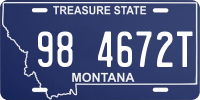 MT license plate 984672T