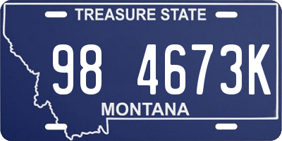 MT license plate 984673K