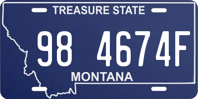 MT license plate 984674F