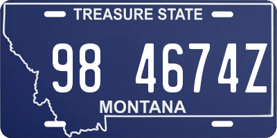 MT license plate 984674Z