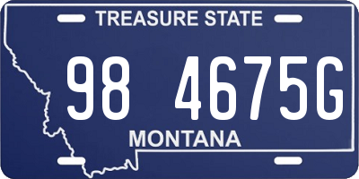 MT license plate 984675G