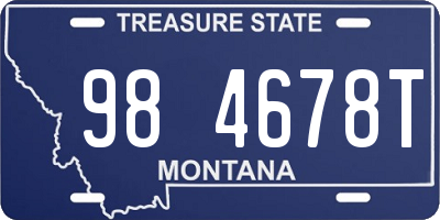 MT license plate 984678T