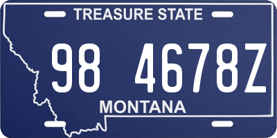 MT license plate 984678Z