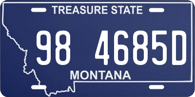 MT license plate 984685D