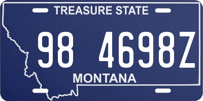 MT license plate 984698Z