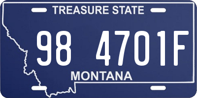 MT license plate 984701F